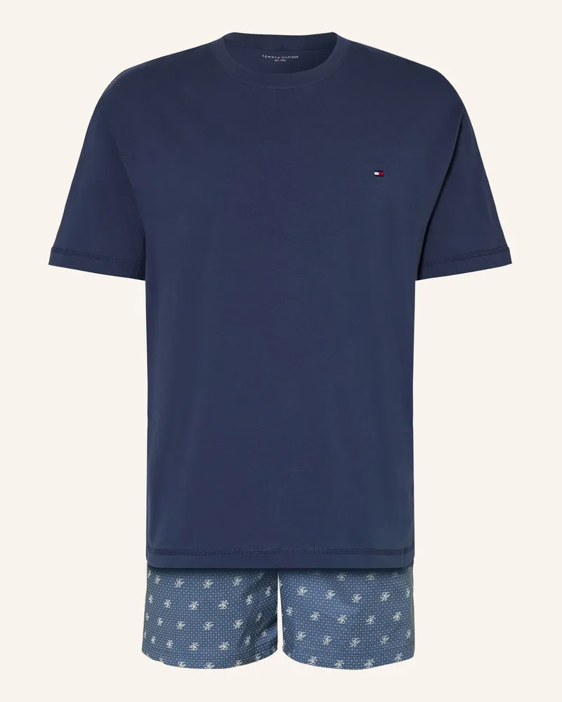 Tommy Hilfiger Shorty-Schlafanzug Blaugrau