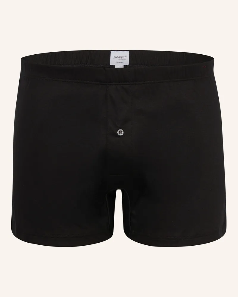 Zimmerli Boxershorts Sea Island schwarz Schwarz