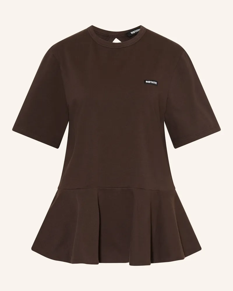 ROTATE Birger Christensen T-Shirt Mit Cut-Out braun Dunkelbraun