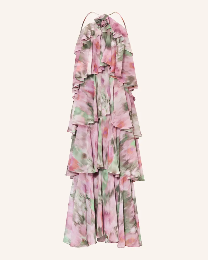 Swing Abendkleid Mit Volants rosa Grün