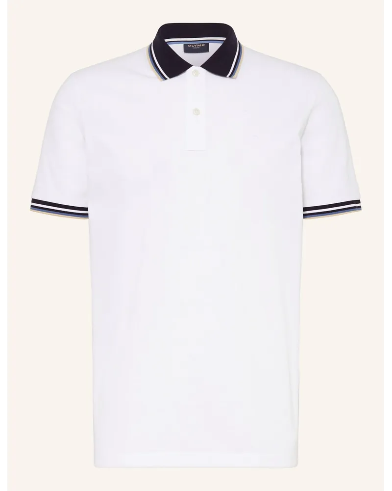 Olymp Piqué-Poloshirt Casual Fit Weiss