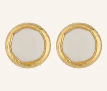 Ohrclips Vintage Round weiss