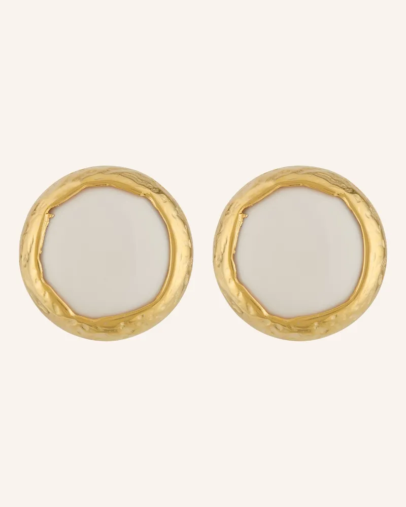 Vanessa Baroni Ohrclips weiss Gold