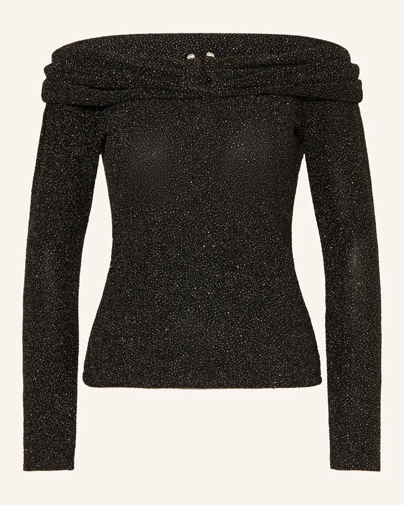 ba&sh Off-Shoulder-Shirt Bai Mit Glitzergarn schwarz Schwarz