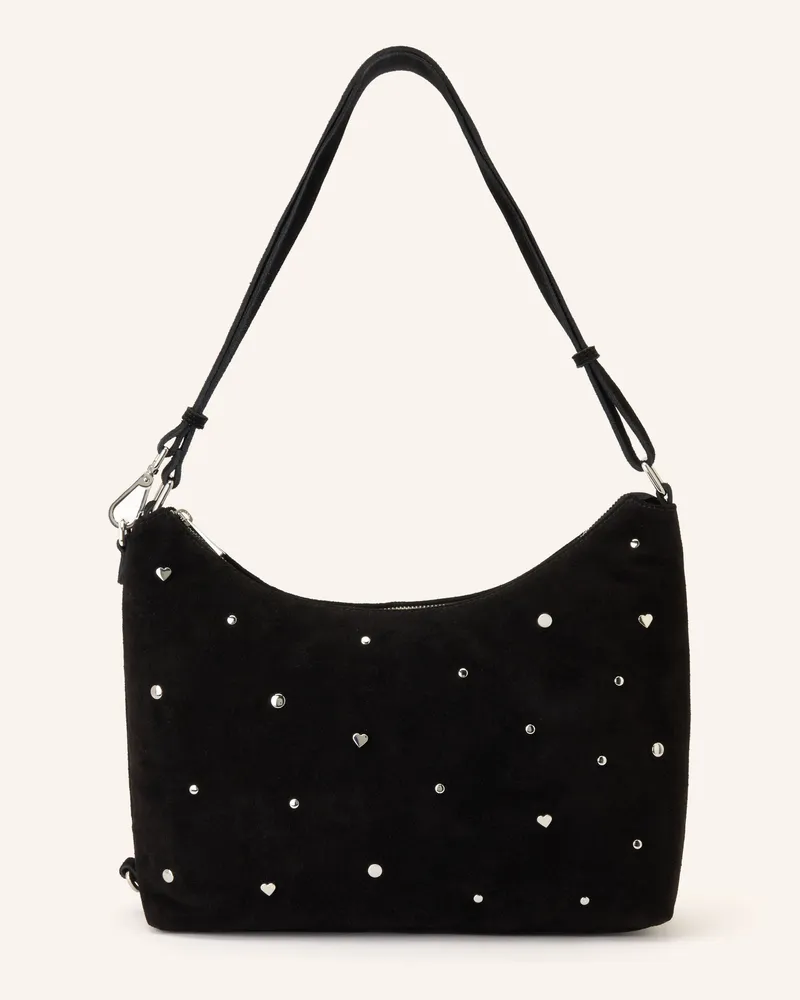 NÚNOO Schultertasche Rio Sweetheart Mit Nieten schwarz Schwarz