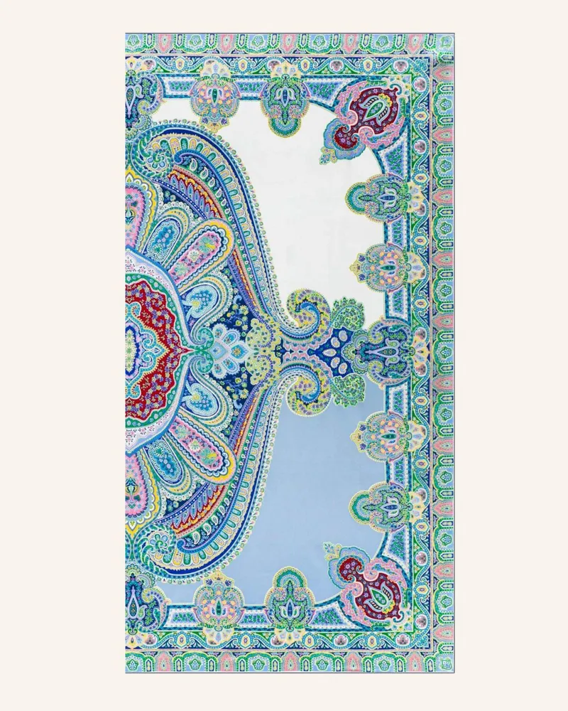 Roeckl Seidentuch Colorblocking Ornament blau Blau