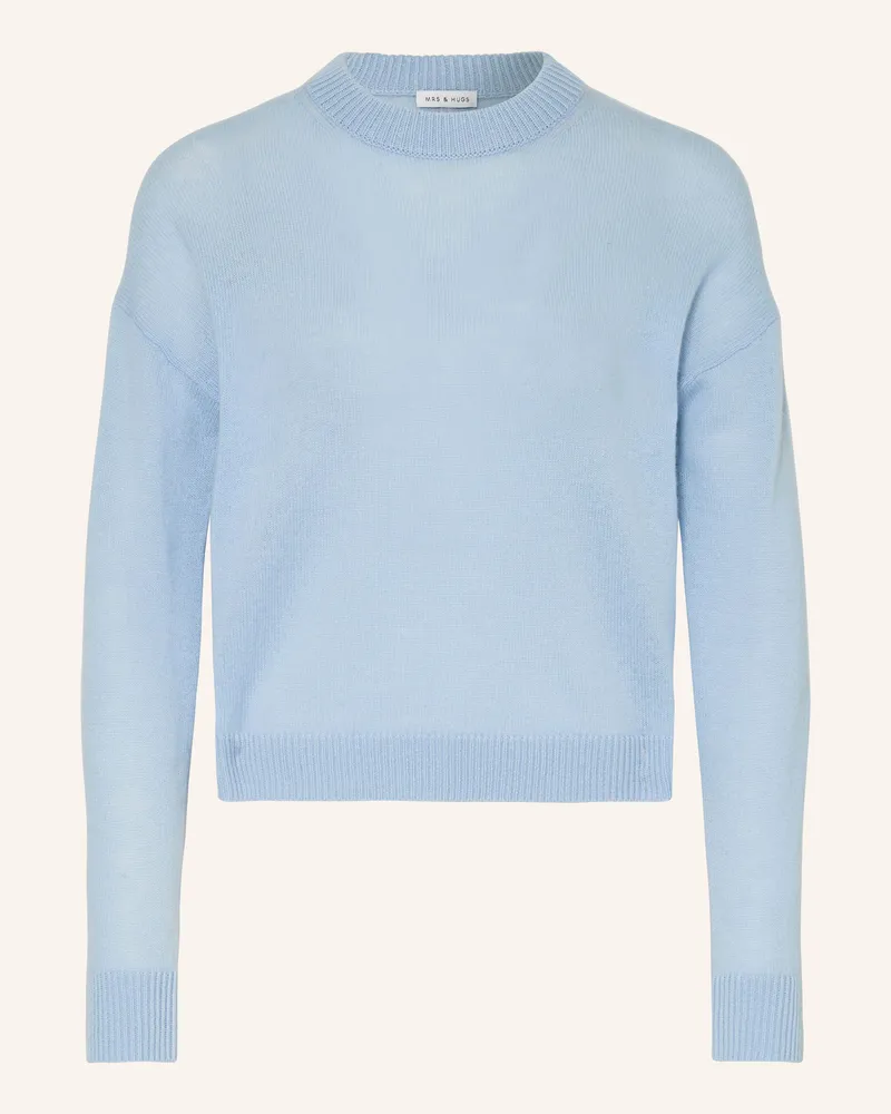 Mrs & HUGS Pullover mit Cashmere Hellblau