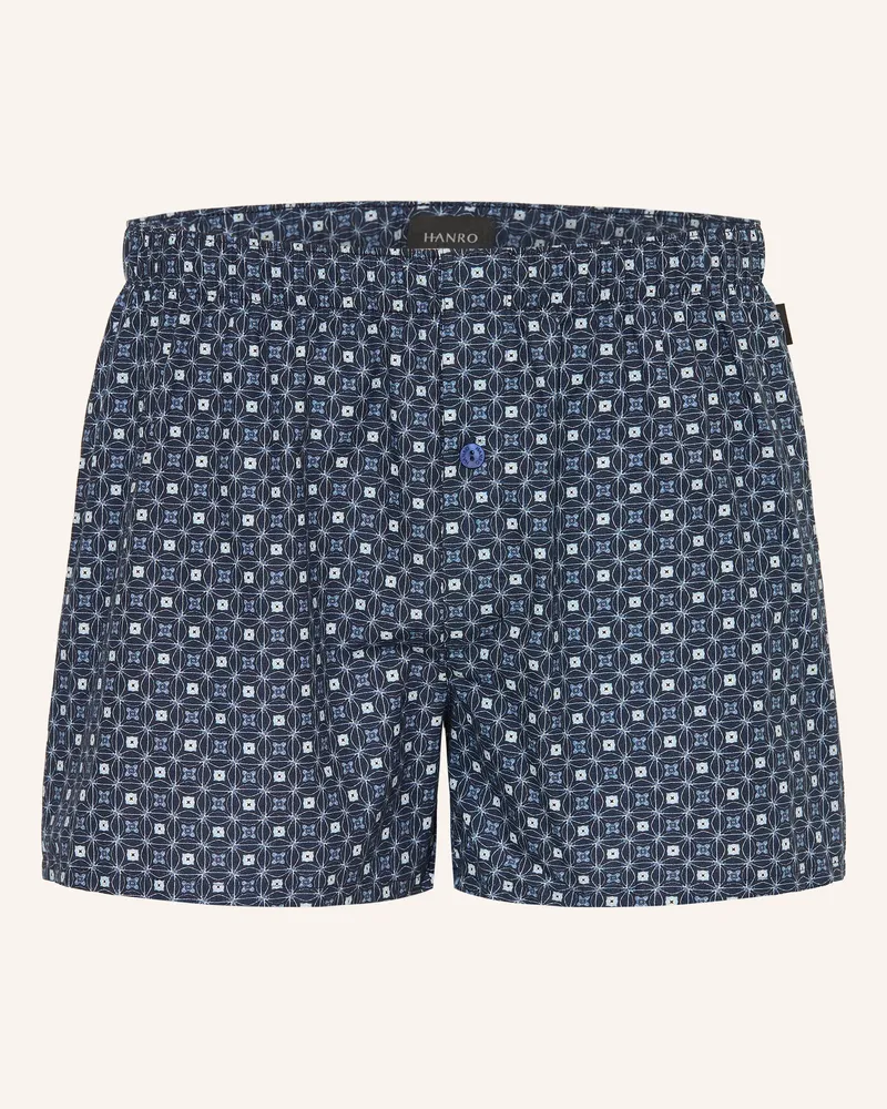 Hanro Web-Boxershorts Fancy Woven blau Dunkellila