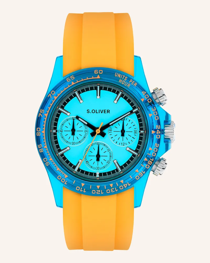 S.Oliver Armbanduhr  Aus  Silikon orange Orange
