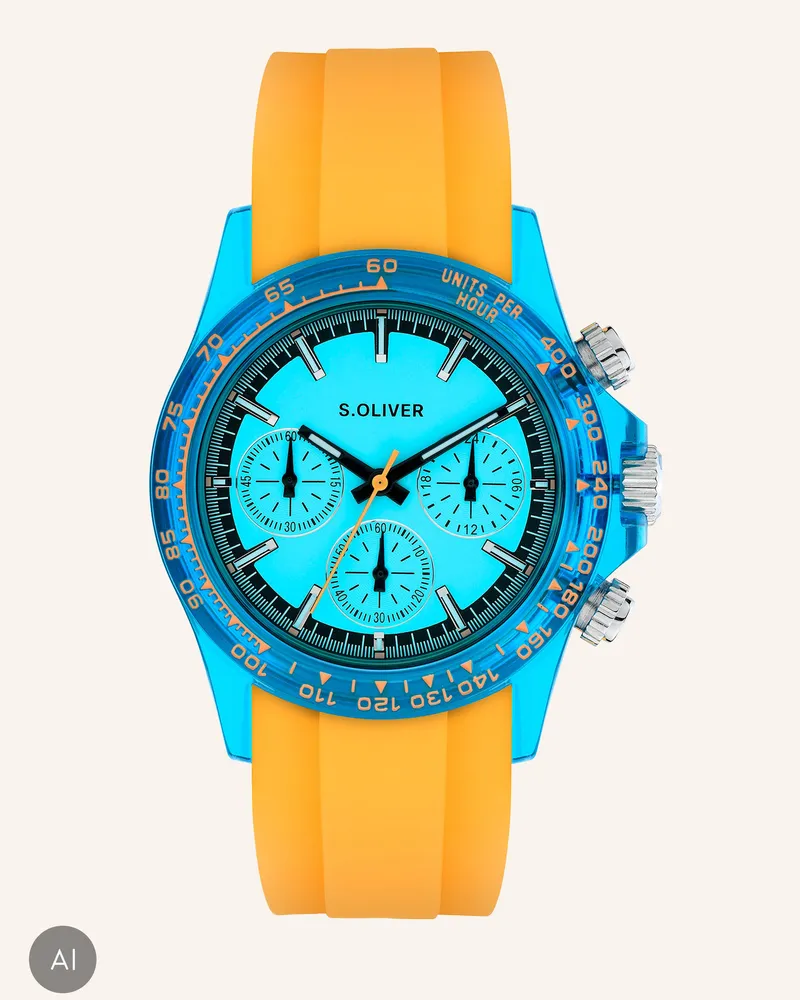 S.Oliver Armbanduhr  Aus  Silikon orange Orange
