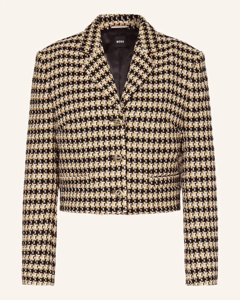 HUGO BOSS Kastenjacke JOLENAL aus Tweed Hellbraun