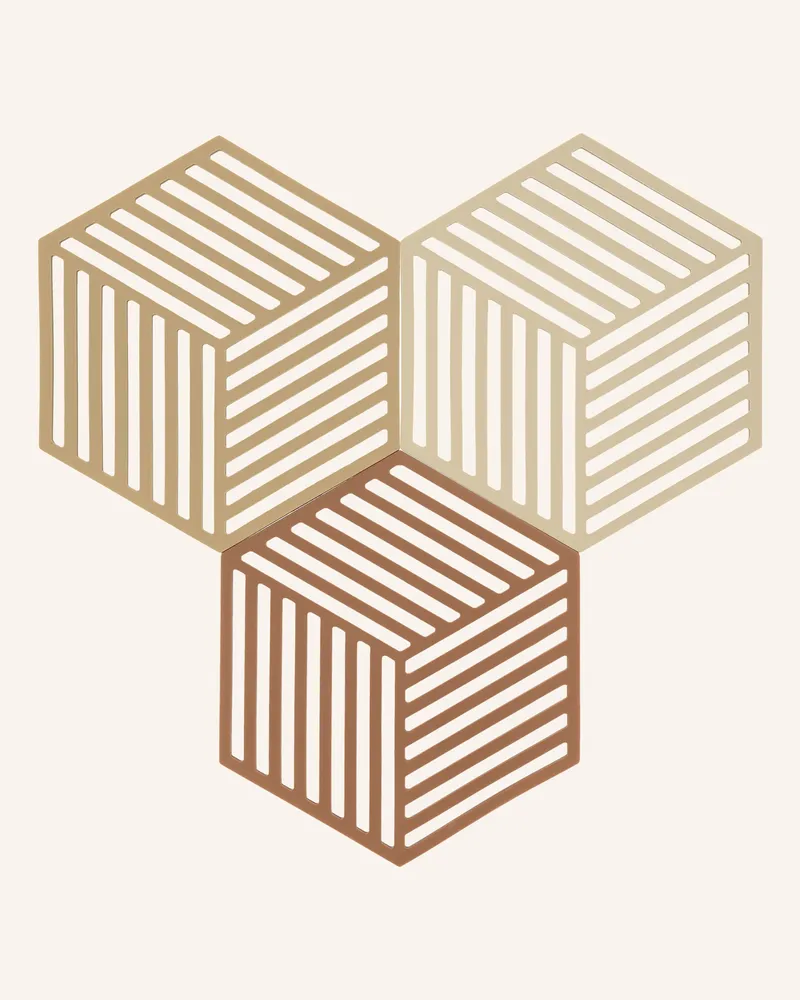 Zone Denmark 3er-Set Untersetzer HEXAGON Beige