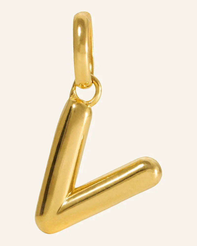 POMPIDOU Anhänger PUFFY LETTER V by GLAMBOU Gold