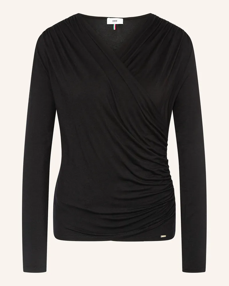 cinque Blusenshirt CIWREN in Wickeloptik Schwarz