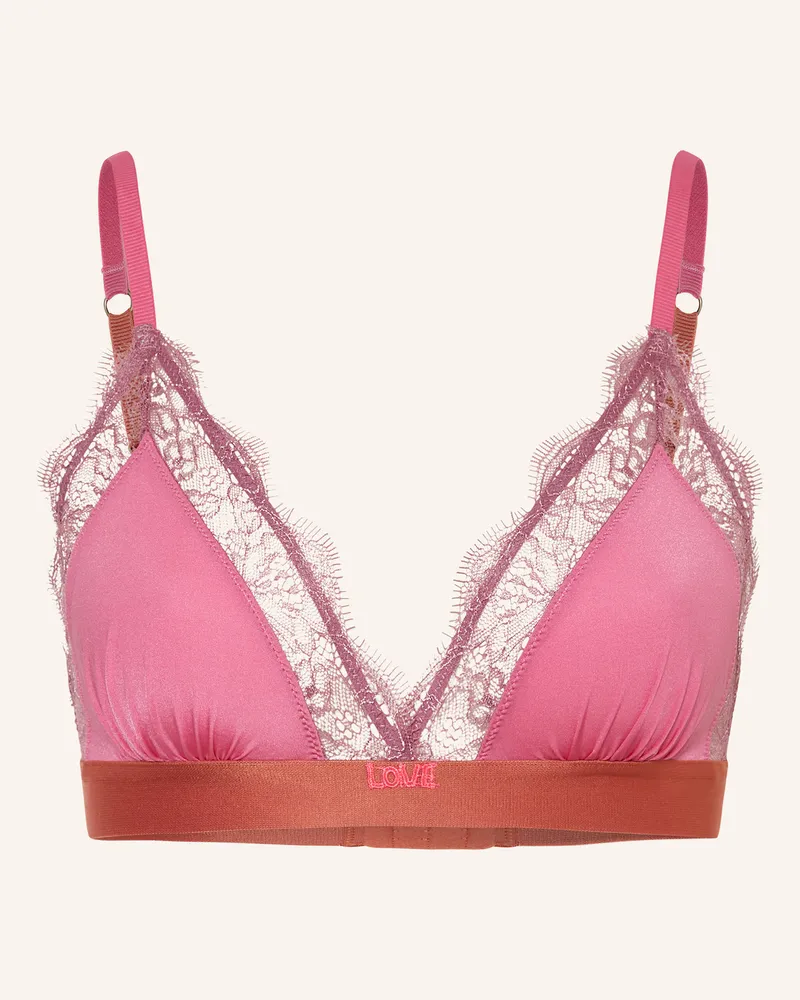 LOVE Stories Triangel-BH LOVE LACE aus Satin Pink