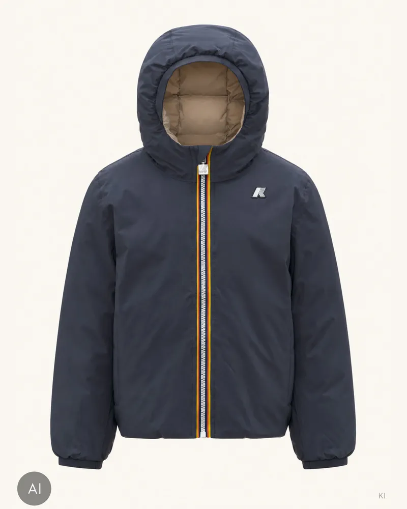 K-Way Winterjacke P. Jack St Thermo Double Zum Wenden blau Blau