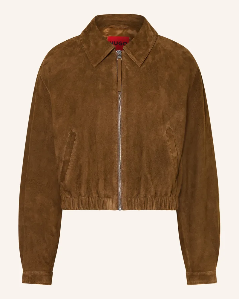 HUGO BOSS Lederjacke Liph braun Dunkelbraun