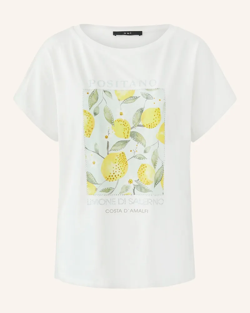 Oui  T-Shirt Mit Schmucksteinen weiss Weiss