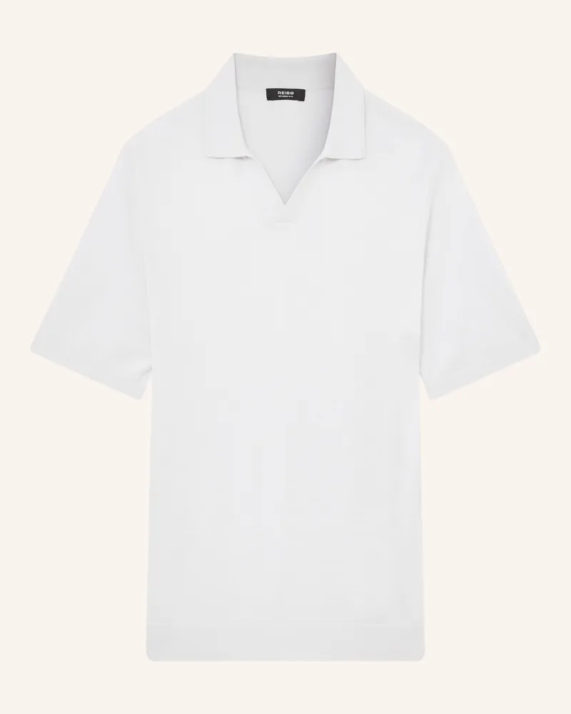 Reiss Strick-Poloshirt DUCHIE aus Merinowolle Hellblau