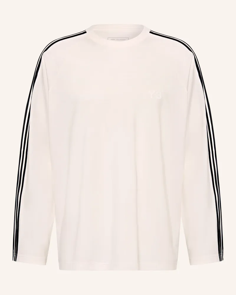 Y-3 Longsleeve Mit Galonstreifen weiss Creme