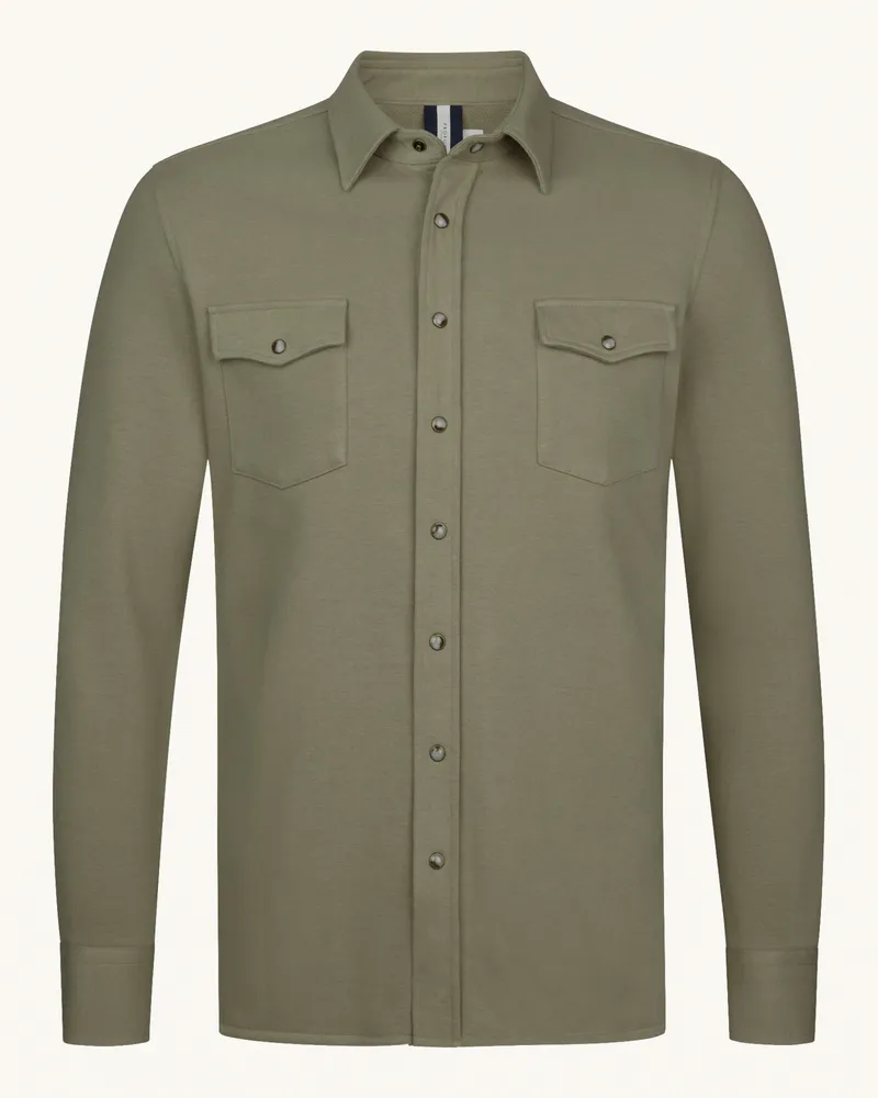 Profuomo Solid overshirt Grün