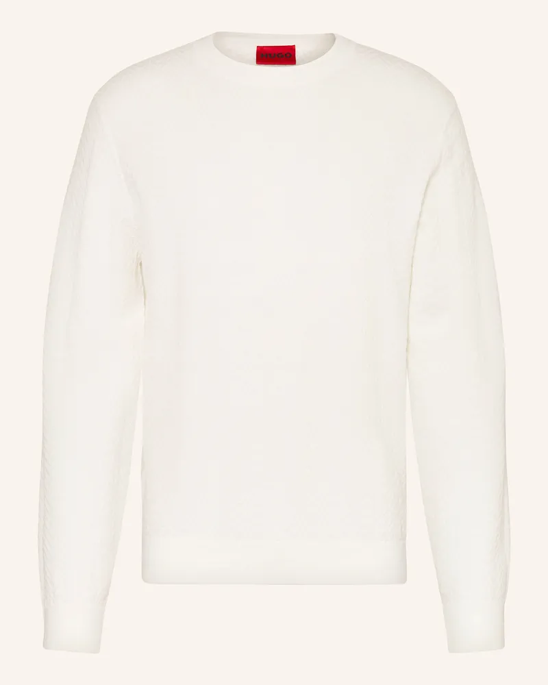 HUGO BOSS Pullover Simo weiss Weiss
