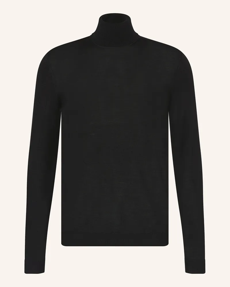 Roy Robson Rollkragenpullover schwarz Schwarz
