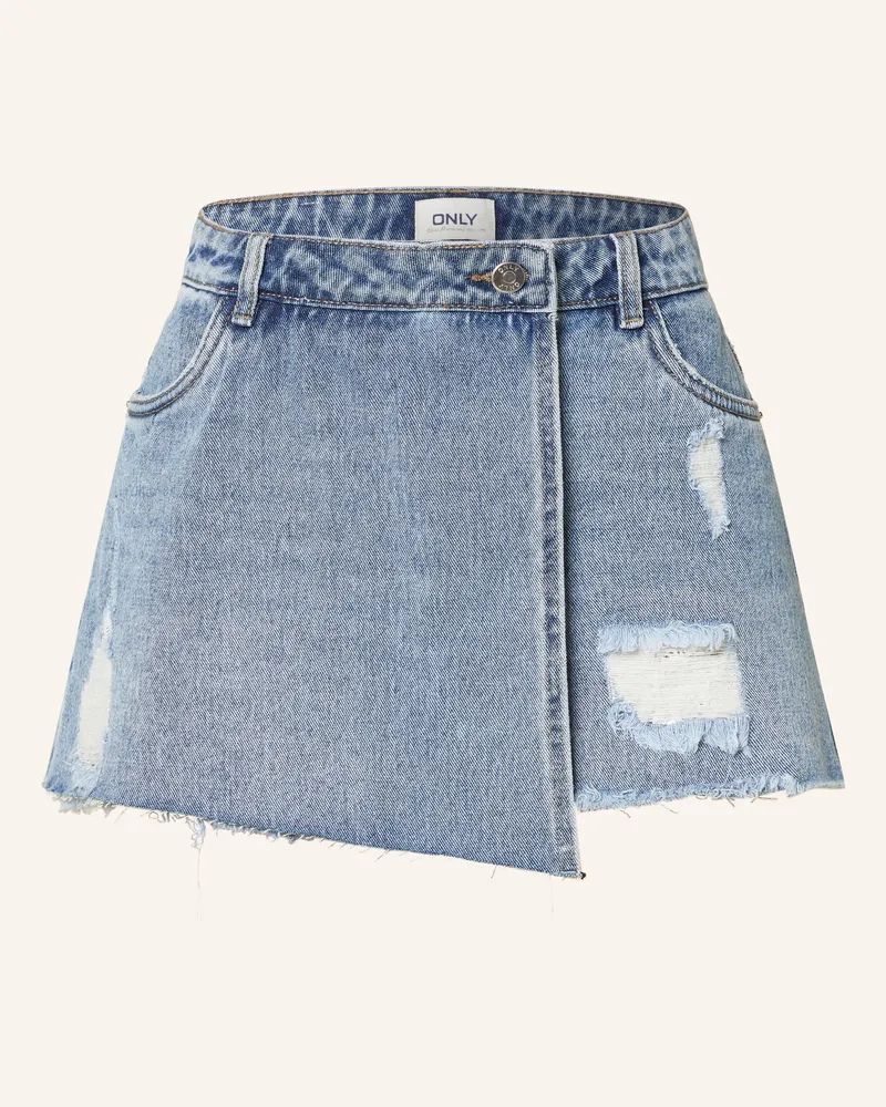 only Jeans-Skort in Wickeloptik Hellblau