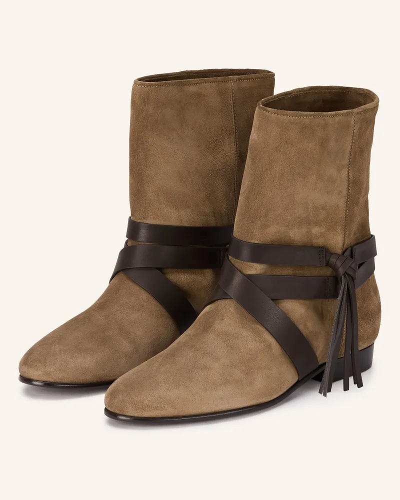 Isabel Marant Stiefeletten Rejen gruen Camel
