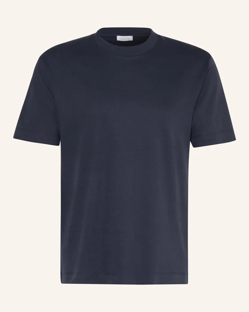 Sunspel T-Shirt blau Dunkelblau