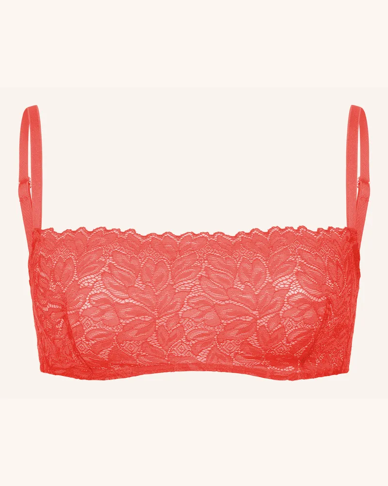 Ehrlich Textil Dreamy Lace Bandeau Bralette Bügellos Aus Nachhaltiger Spitze - Verstellbare Träger orange Orange
