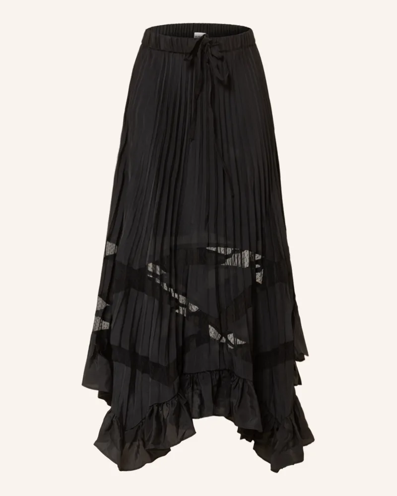 Claudie Pierlot Plisseerock mit Mesh Schwarz