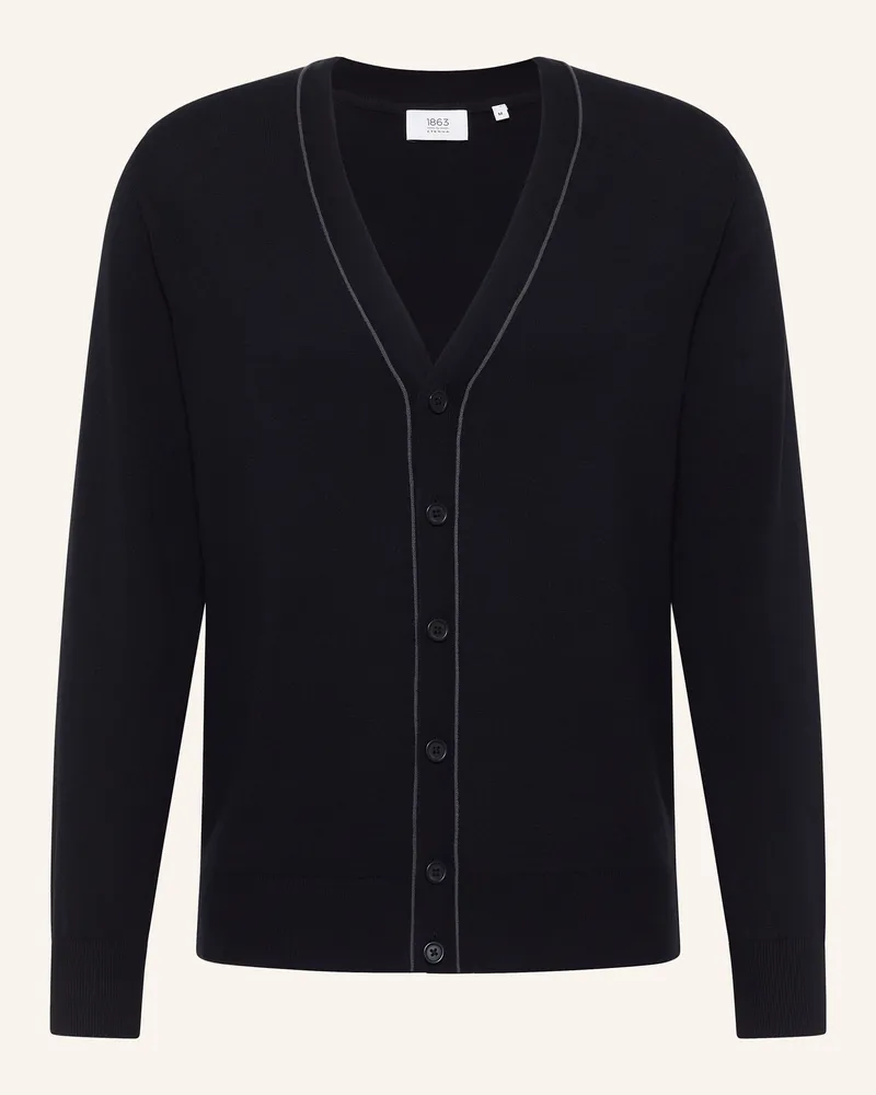 Eterna 1863 by ETERNA unifarbener Herren-Cardigan Schwarz