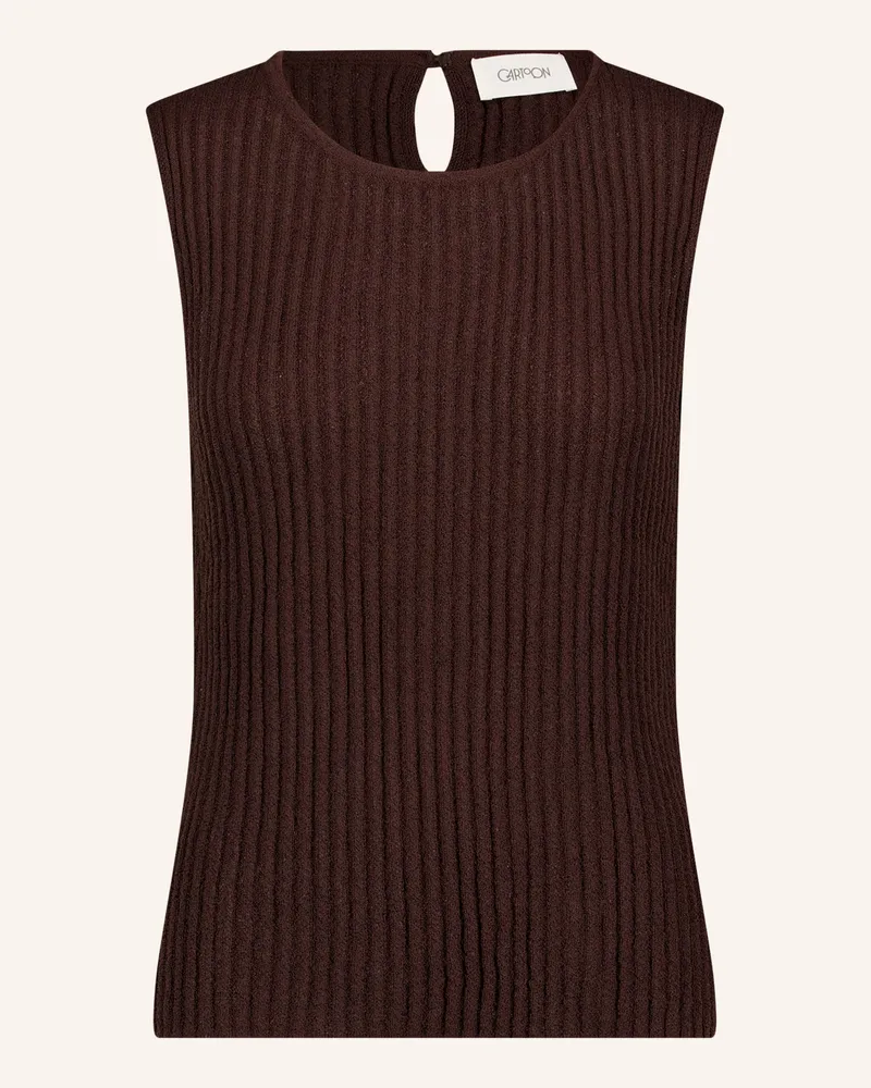 Cartoon Stricktop braun Dunkelbraun