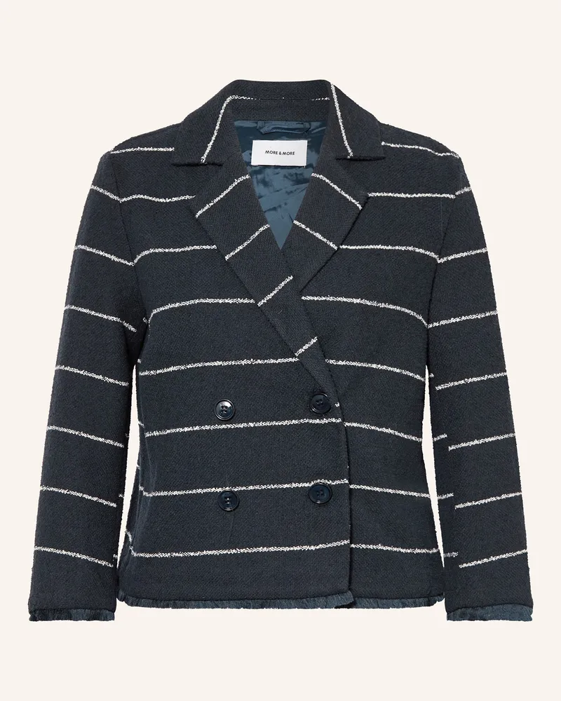 More & More Kastenjacke Aus Bouclé blau Dunkelblau