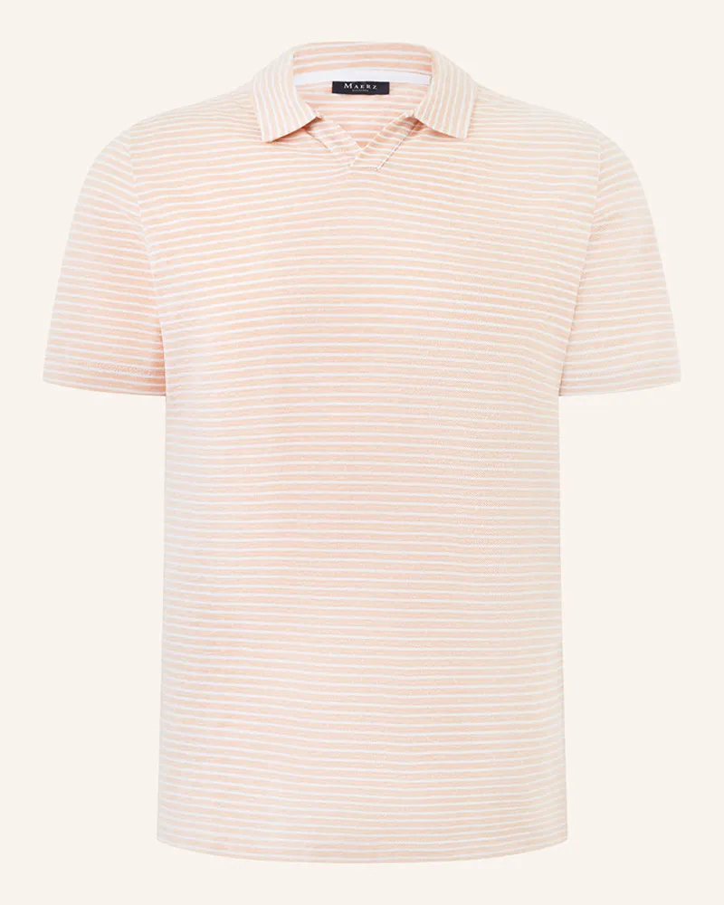 Maerz Jersey-Poloshirt Regular Fit Hellbraun