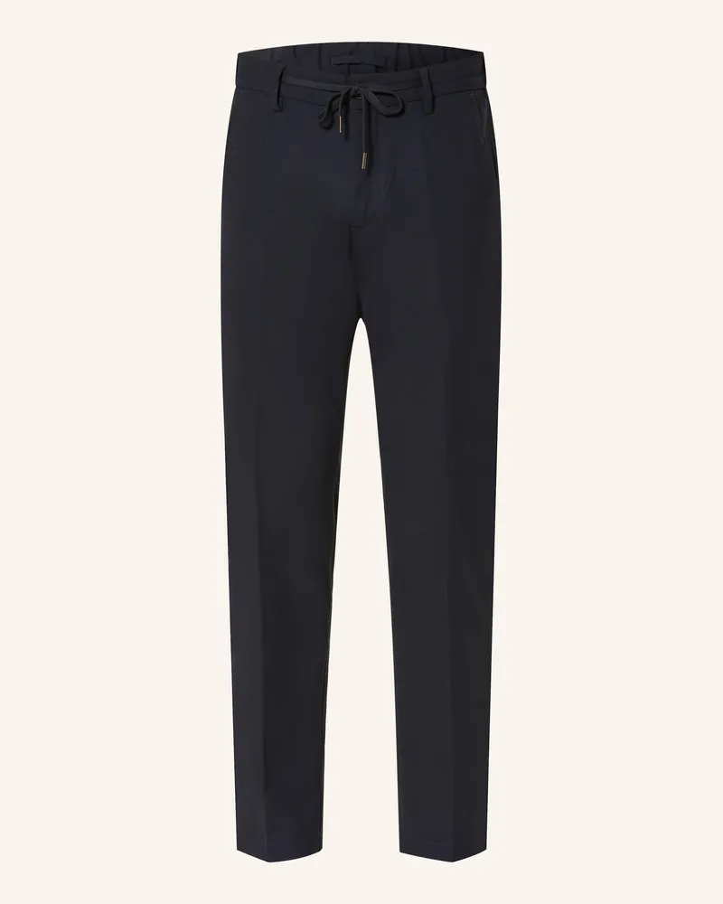 MYTHS Flanellhose im Jogging-Stil Extra Slim Fit Dunkelblau