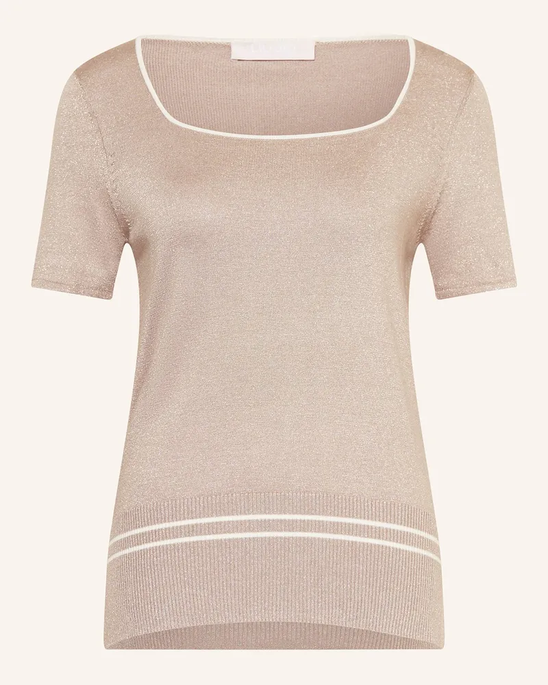 Liu Jo Strickshirt mit Glitzergarn Beige