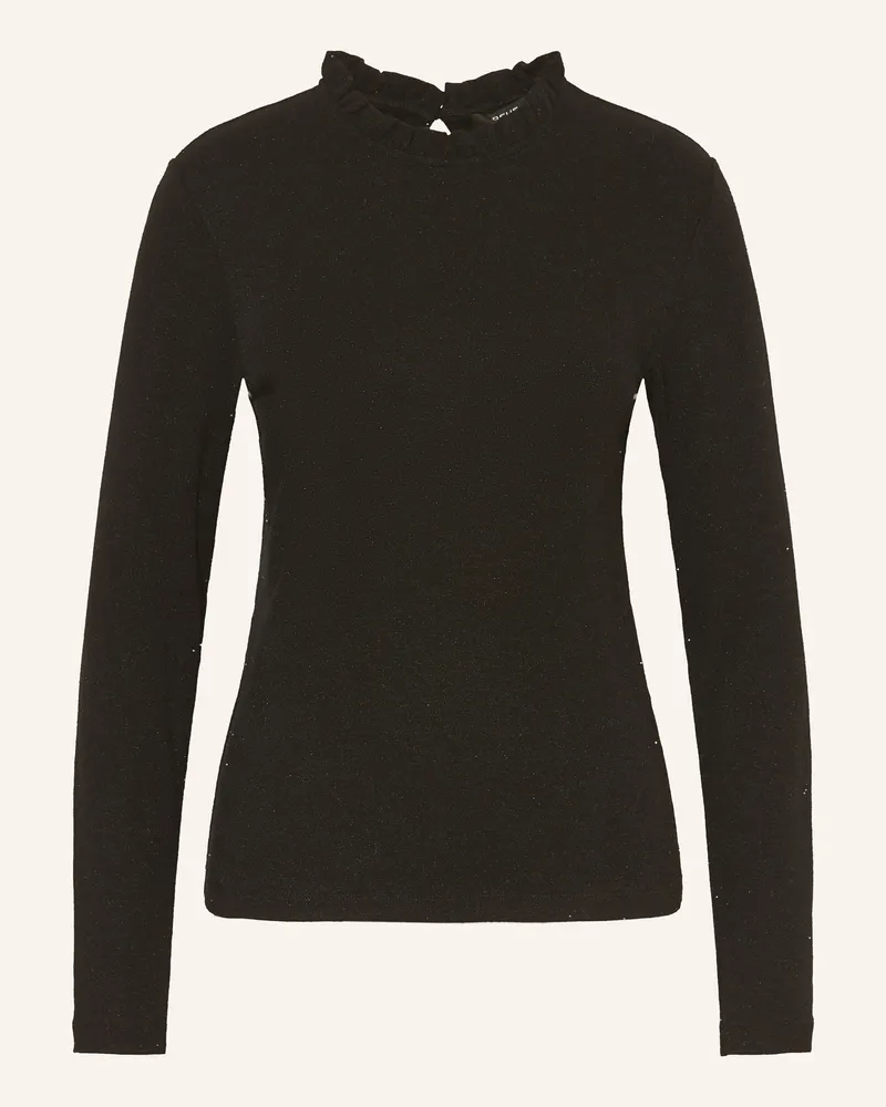 OPUS Longsleeve SANBA mit Glitzergarn Schwarz