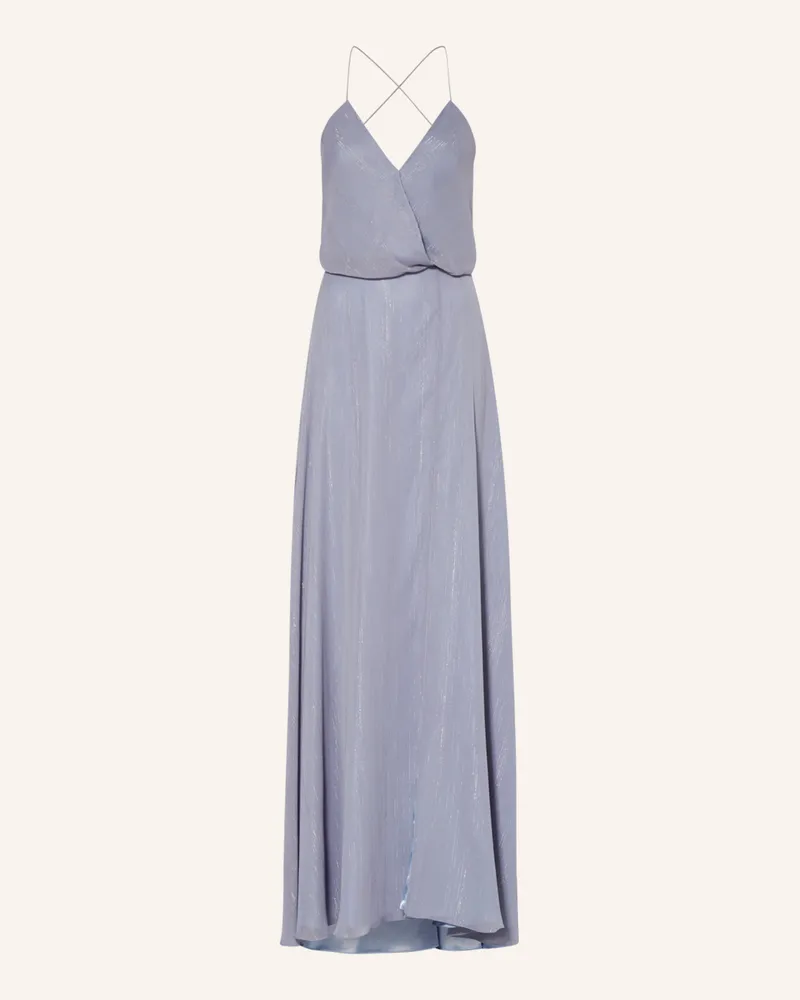 Unique Abendkleid Mit Glitzergarn blau Blaugrau
