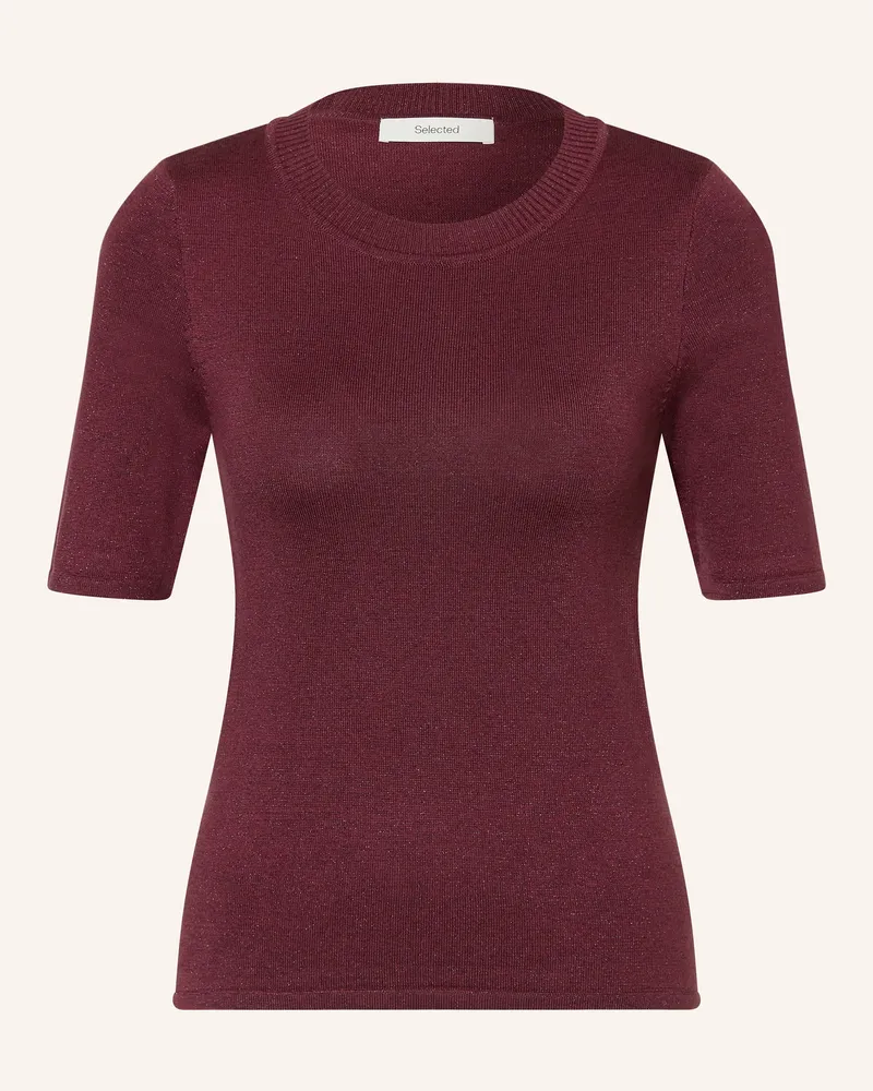Selected Strickshirt rot Dunkelrot