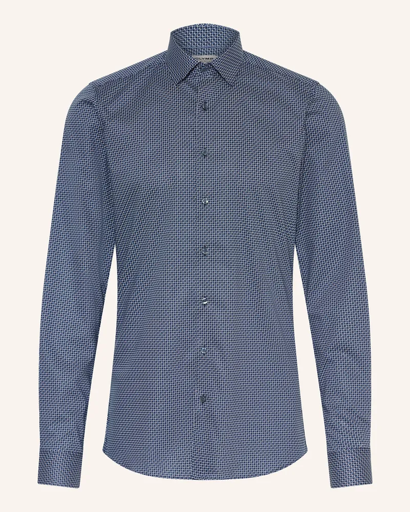 Olymp Hemd Level Five body fit mit extralangem Arm Dunkelblau