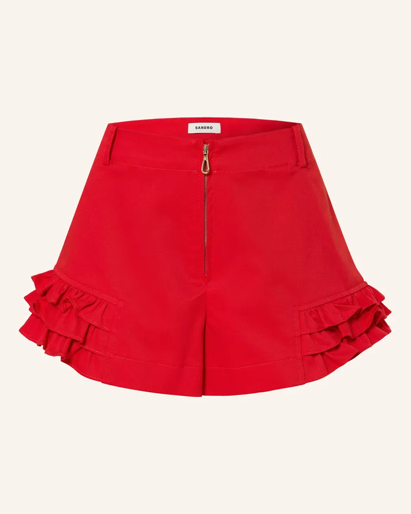 Sandro Shorts mit Rüschen Rot