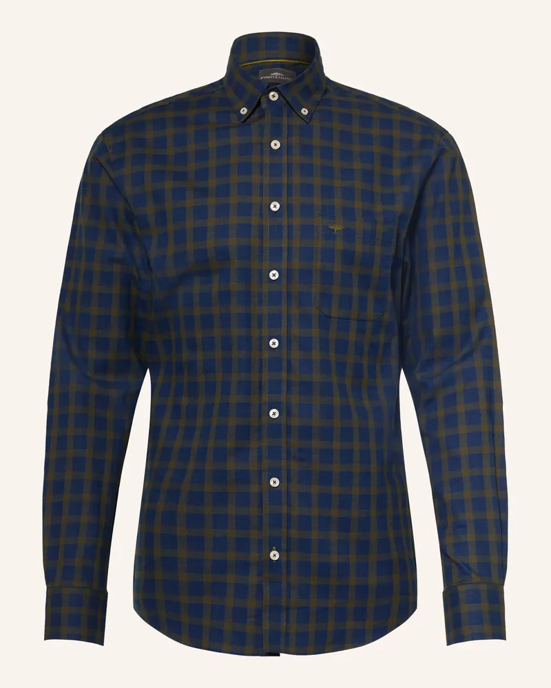 Fynch-Hatton Hemd Slim Fit gruen Dunkelblau