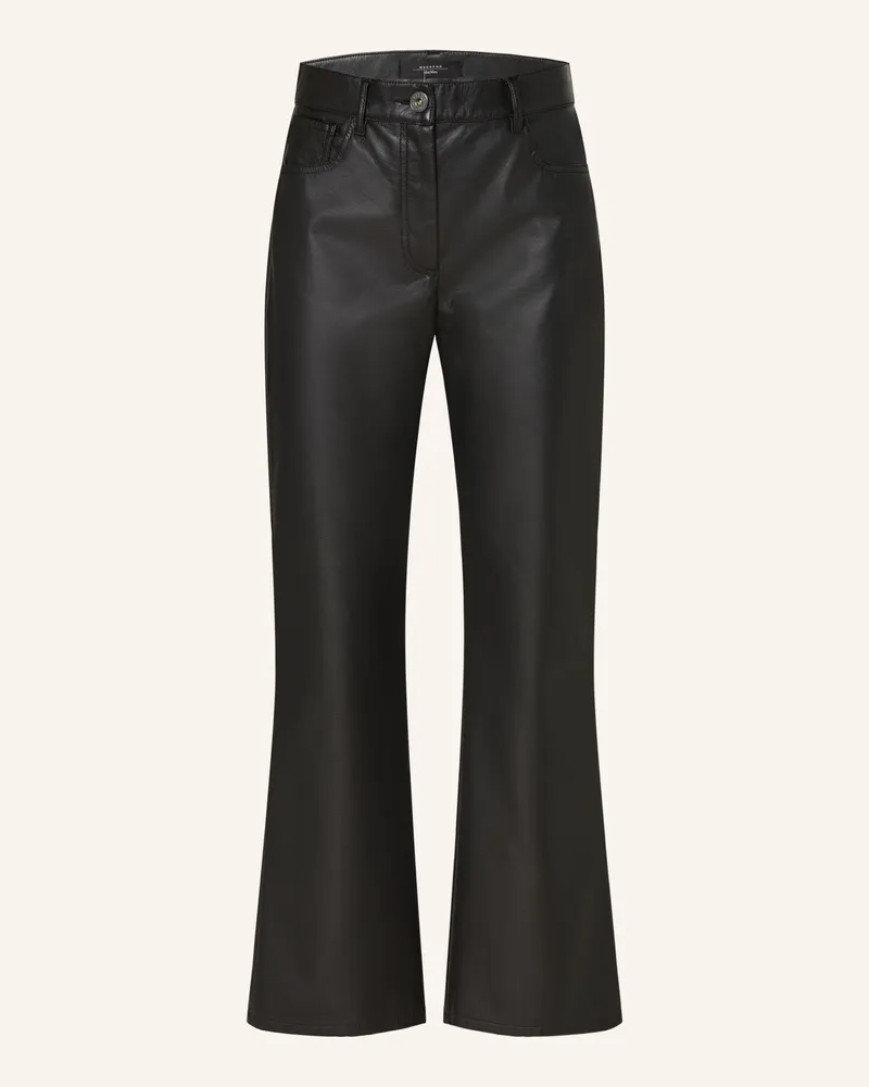 Max Mara Hose Califfo In Lederoptik schwarz Schwarz