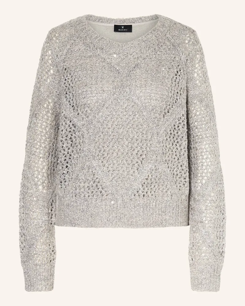 monari Pullover mit Pailletten Grau