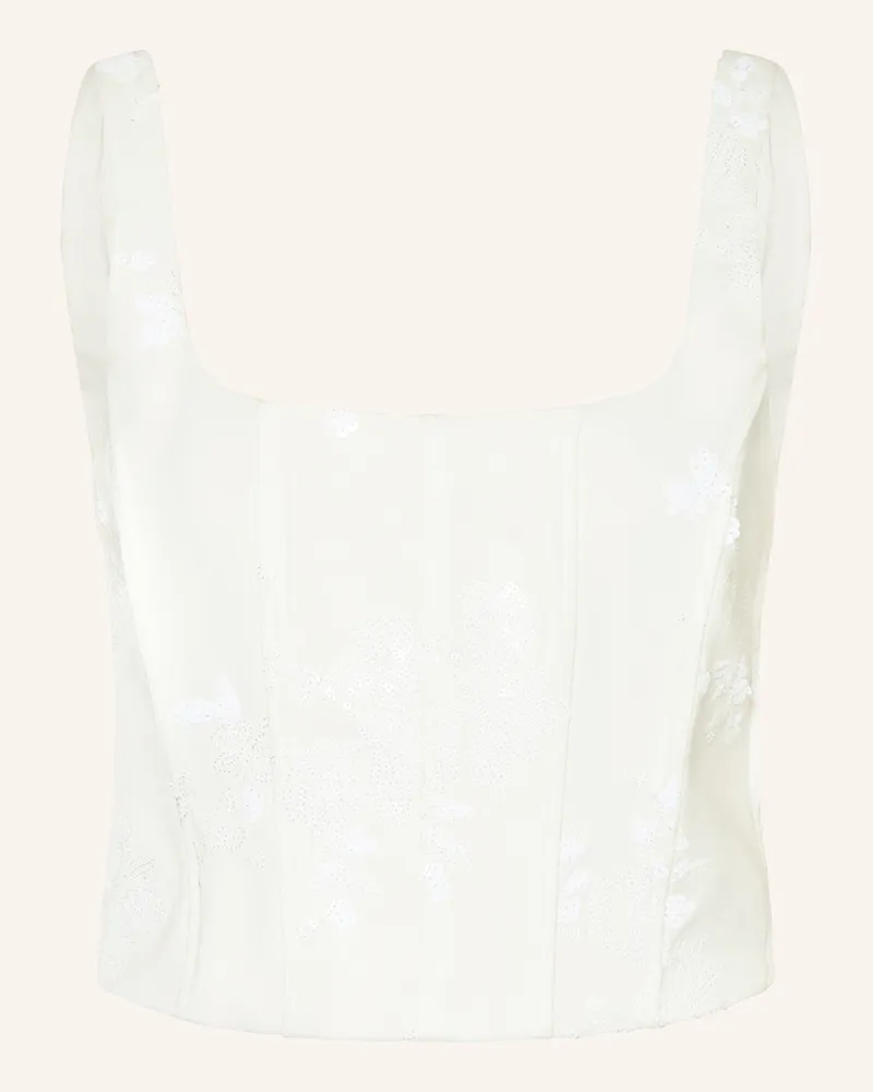 Riani Cropped-Top Mit Pailletten weiss Ecru