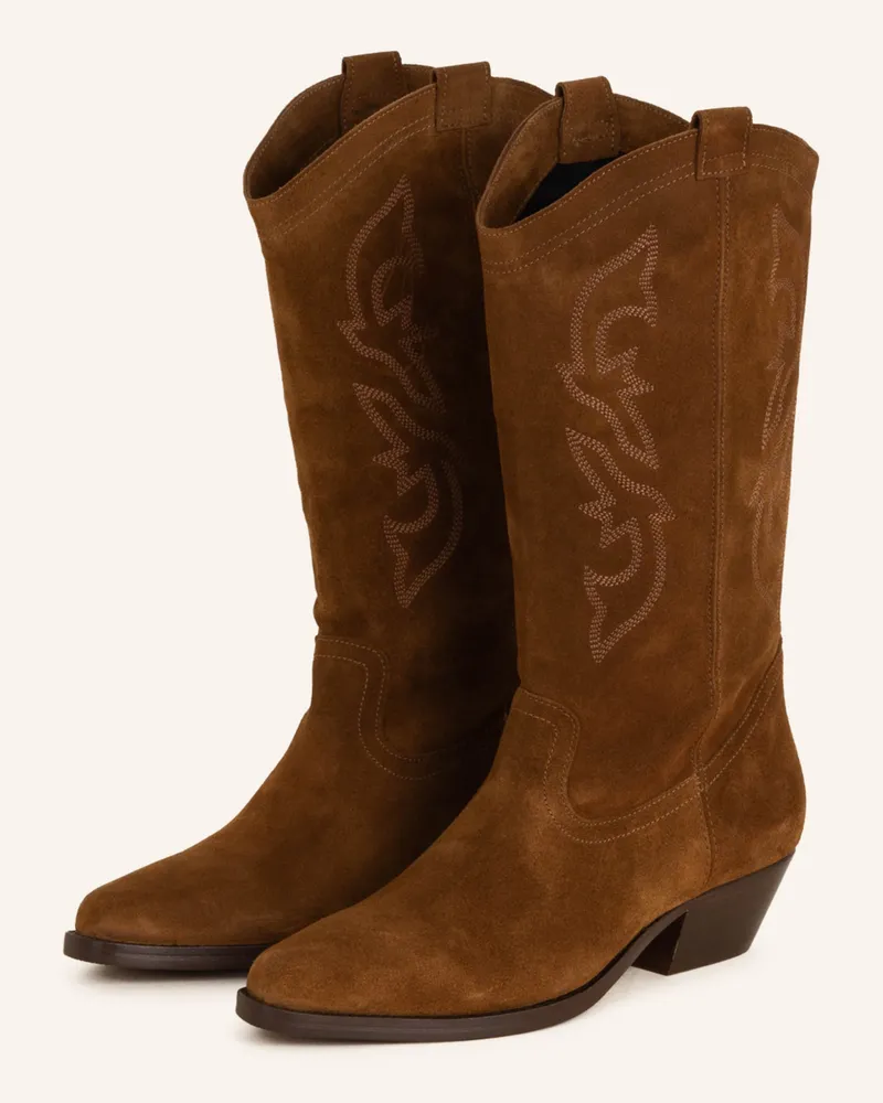 ba&sh Cowboy Boots CLAURYS Cognac