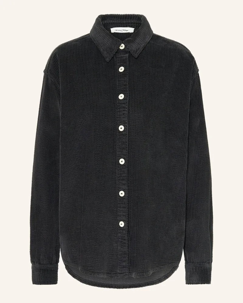American Vintage Cord-Overshirt PADOW Dunkelgrau