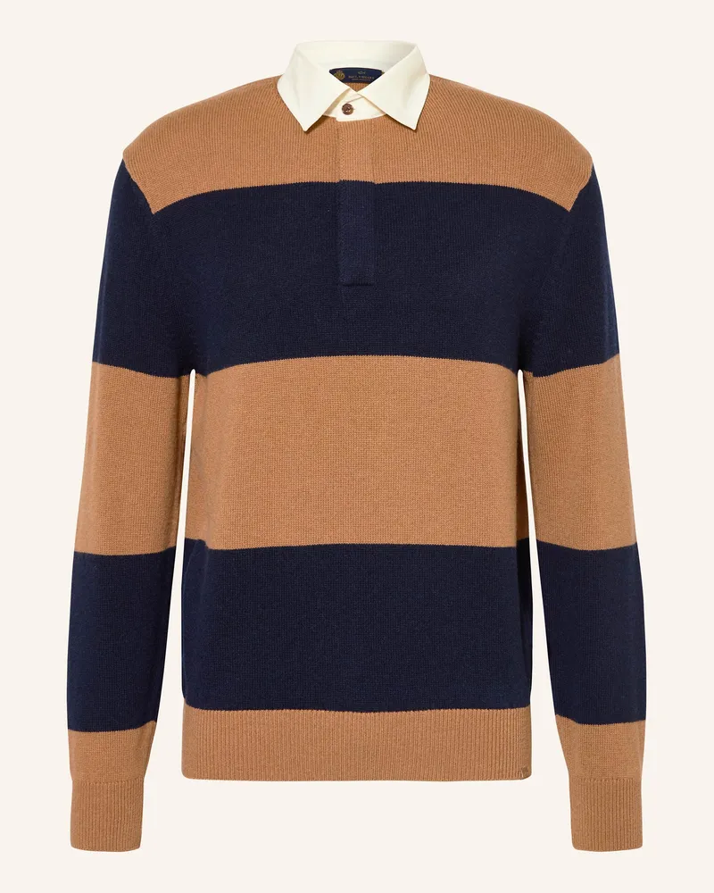 Paul & Shark Strick-Rugbyshirt Dunkelblau